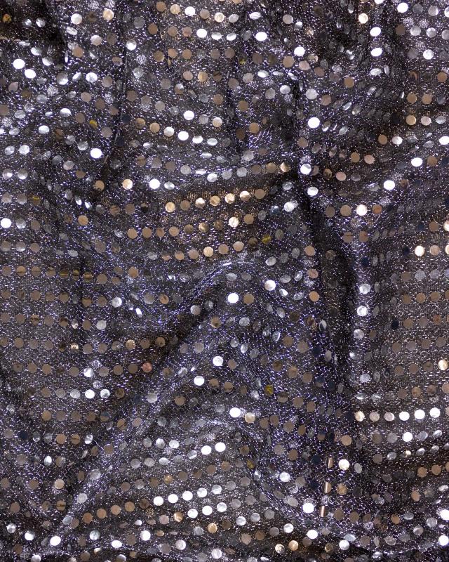 Round Glitter Fabric Silvery - Tissushop